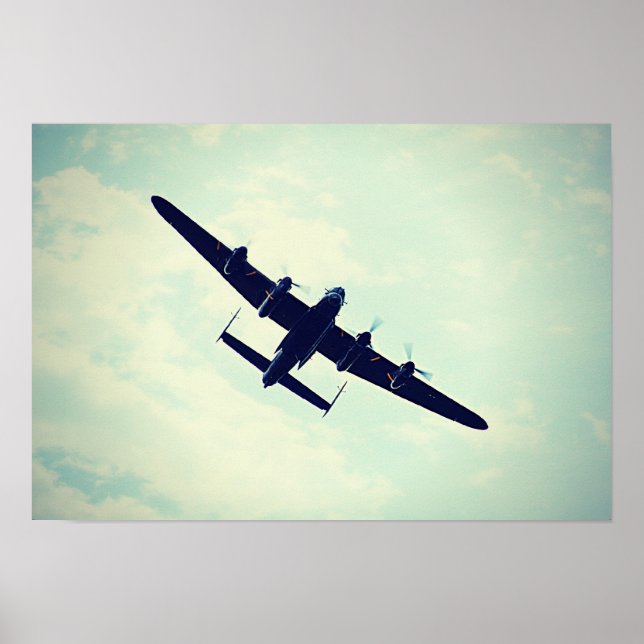 Lancaster Bomber  In Flight. Poster (Front)