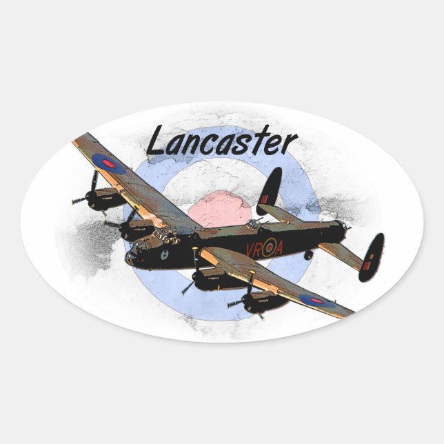 Lancaster Bomber Oval Sticker (Front)