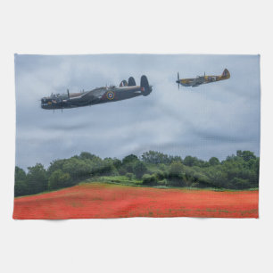 Lancaster Bomber Over A Poppy Field Kitchen Towel