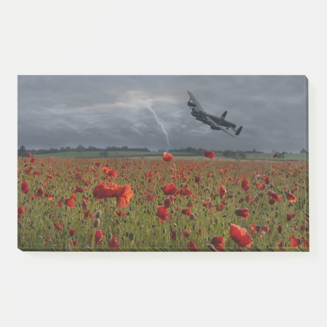 Lancaster Bomber Over A Poppy Field Post-it Notes (Front)
