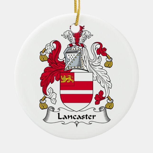 Lancaster Family Crest Ceramic Ornament (Front)