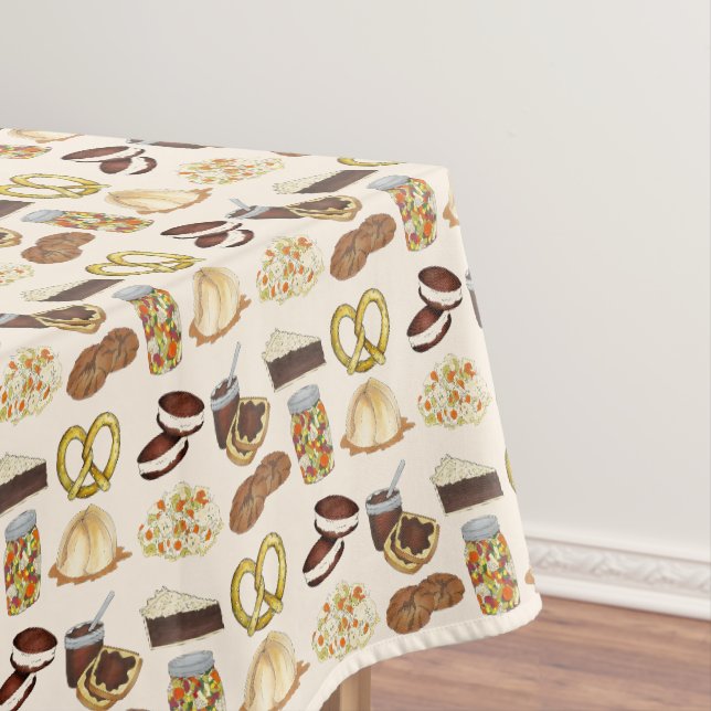 Lancaster, PA Pennsylvania Dutch Amish Foods Tablecloth (In Situ)