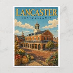 Lancaster Pennsylvania Central Market GeoSaga Postcard