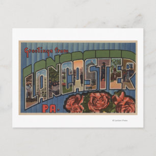Lancaster, Pennsylvania - Large Letter Scenes Postcard