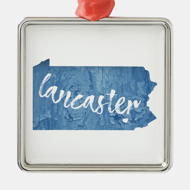 Lancaster Pennsylvania Wood Grain Metal Ornament (Front)