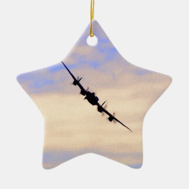 Lancaster World War 2 British Bomber Ceramic Ornament (Front)
