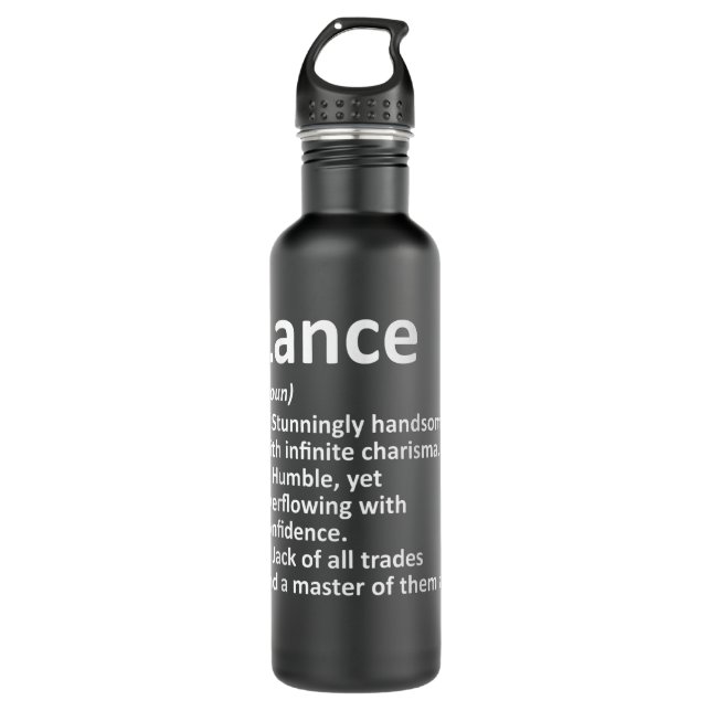 LANCE Definition Personalized Name Funny Birthday  710 Ml Water Bottle (Front)