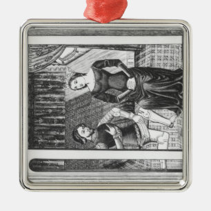 Lancelot and Guinivere Metal Ornament
