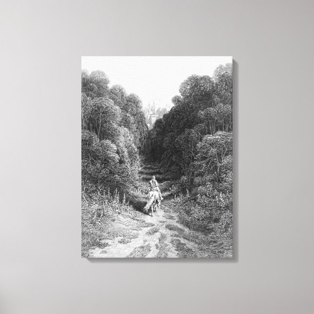 Lancelot approaches the Castle at Astolat Canvas Print (Front)