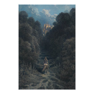 Lancelot Approaching the Castle of Astolat Glossy Poster