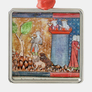 Lancelot proves his love metal ornament