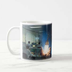 Lancement de fusée Space Oddity Tasse Starfield