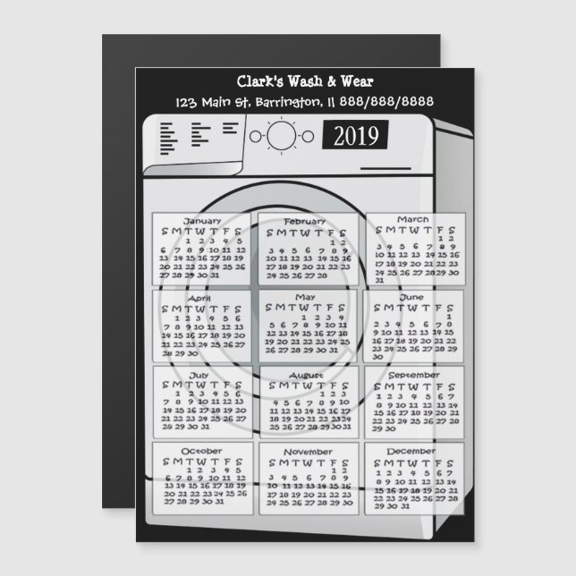 Lancement du mini calendrier commercial Magnet 201 (Devant / Derrière)