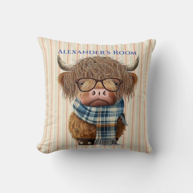 Lancer l'oreiller Vaches Highland, coussin à deux  (Recto)