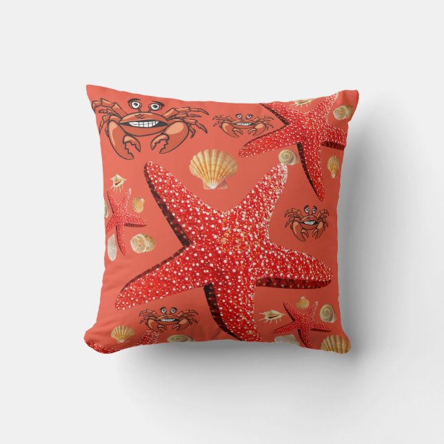 Lancer Oreiller Crabe d'Amérique Orange (Recto)