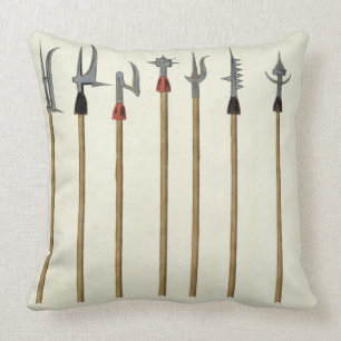 Lances, spears, halberds and partisanes, plate fro throw pillow