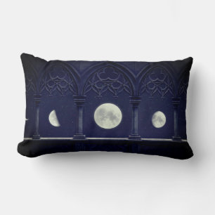 Lancet Window Lookout with Moon Phases Lumbar Pillow