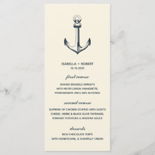 L'Ancre bleue   Menu Mariage nautique