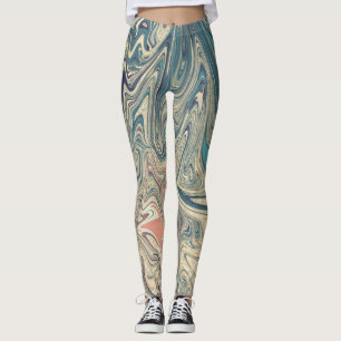 Land And Rivers Painting Best colourful abstract Leggings