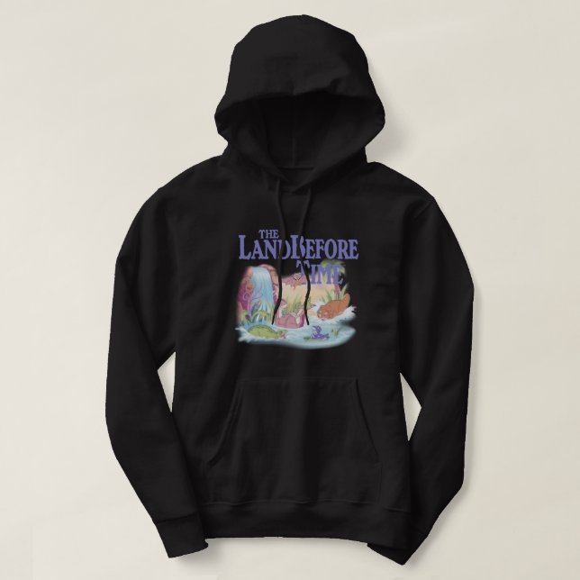 Land Before Time Pastel Dinosaur Friends Splashing Hoodie (Design Front)
