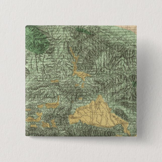 Land Classification Map of California 2 Inch Square Button (Front)