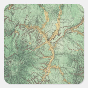 Land Classification Map of New Mexico 2 Square Sticker