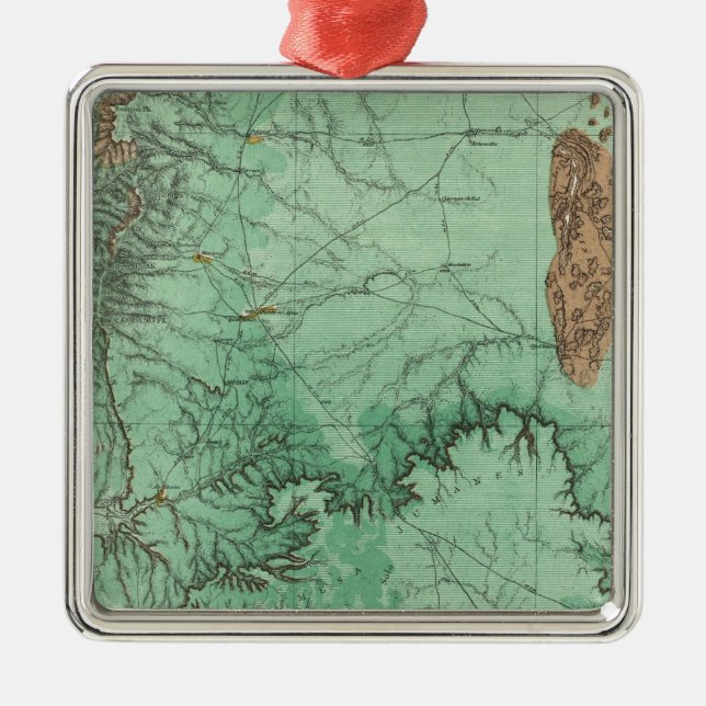 Land Classification Map of New Mexico Metal Ornament (Front)