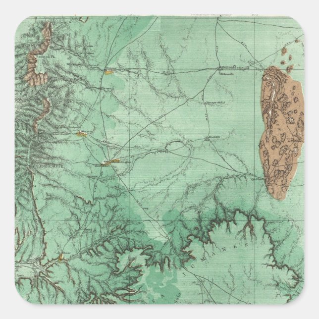 Land Classification Map of New Mexico Square Sticker (Front)