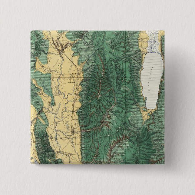 Land Classification Map of North Eastern Utah 2 Inch Square Button (Front)