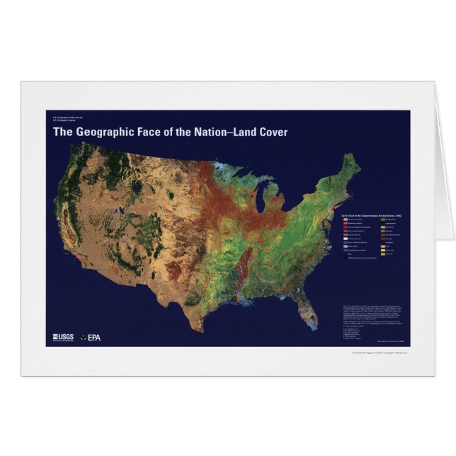 Land Cover In USA Map 1992 (Front Horizontal)