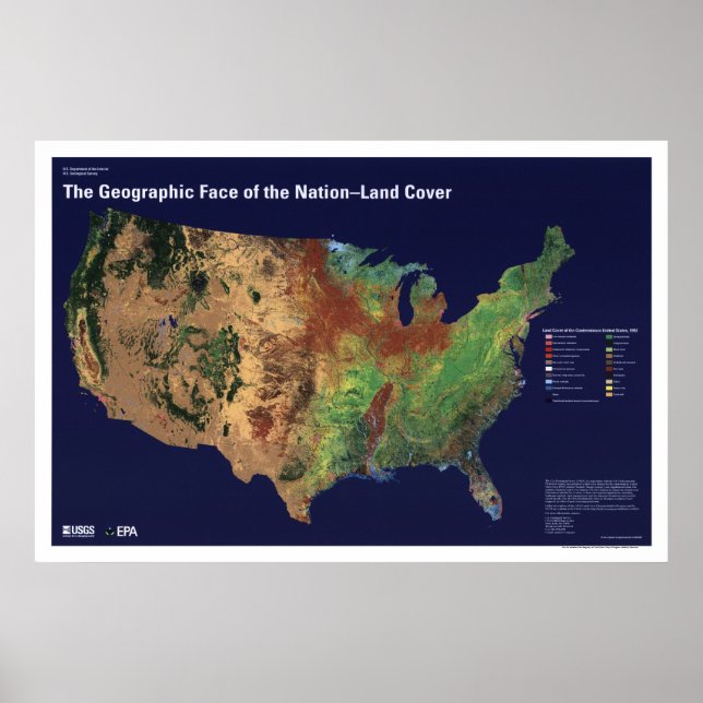 Land Cover In USA Map 1992 Poster (Front)