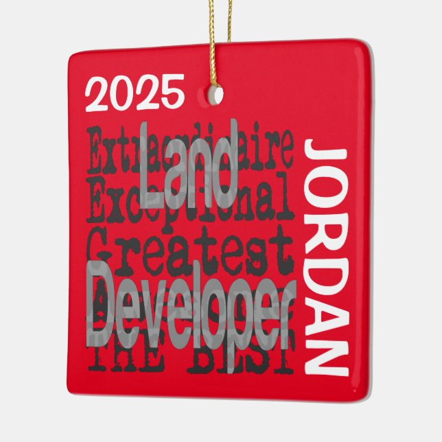 Land Developer Extraordinaire CUSTOM Ceramic Ornament (Left)