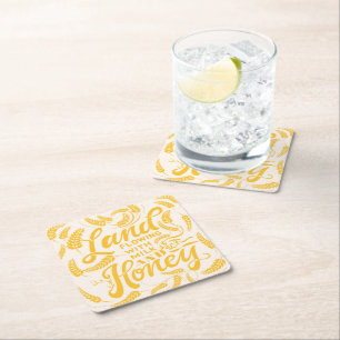 Land Flowing with Milk & Honey  Square Paper Coaster