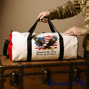 Land Free Because Brave Eagle Duffle Bag
