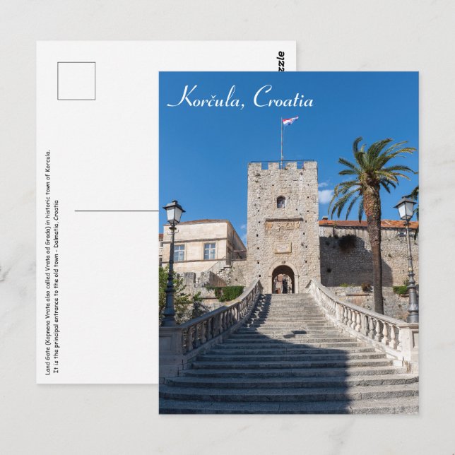 Land Gate in Korcula town - Dalmatia, Croatia Postcard (Front/Back)