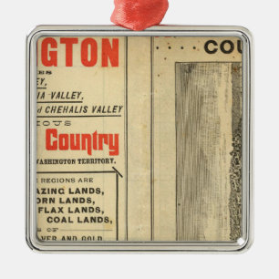 Land grant Washington and Oregon Metal Ornament