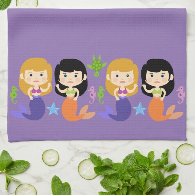 Land-o-Mermaids Kitchen Towel (Folded)