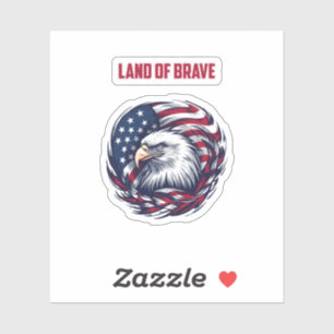 Land Of Brave American Patriotic Spirit Design