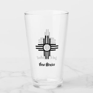 Land of Enchantment Zia Sun Symbol Beer Glass