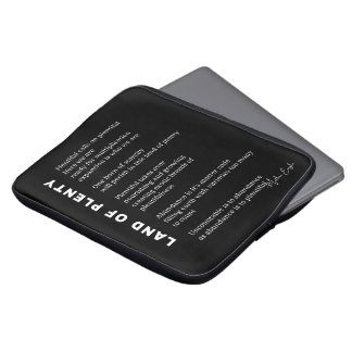 Land of plenty encouragement poem poetry wall post laptop sleeve