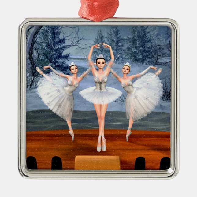 Land of Snow Dancing Ballerina's Metal Ornament (Front)
