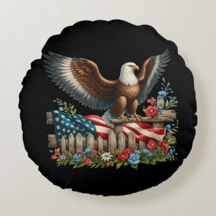 Land of the Free, 250 Years of Freedom Round Pillow