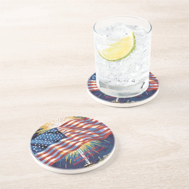 Land of the FREE... American Flag Coaster (Side)