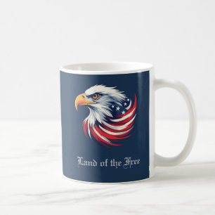 Land of the Free, American Flag Patriotic Coffee Mug