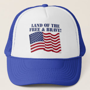 LAND OF THE FREE AND BRAVE! TRUCKER HAT