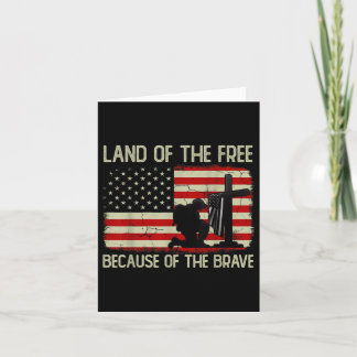 Land Of The Free Because Of Brave Us Flag Gifts Me Card