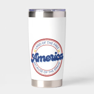 Land of the Free Because of the Brave America Insulated Tumbler
