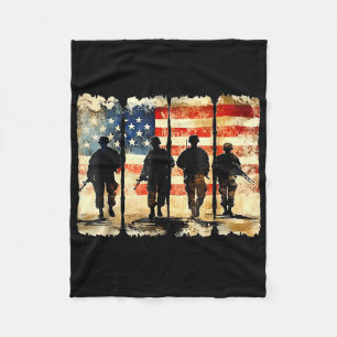 Land Of The Free Because Of The Brave Honour And R Fleece Blanket