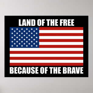 Land Of The Free Because Of The Brave Poster