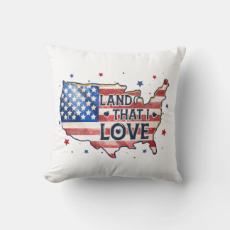 Land of the Free Because of the brave Throw Pillow